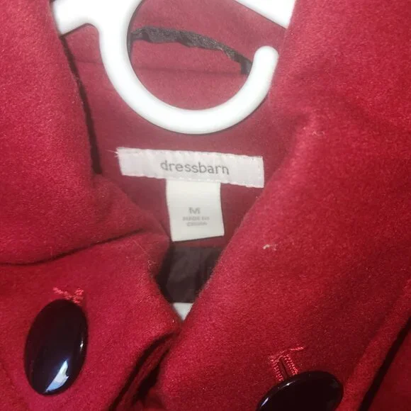 Red Ladies Pea Coat - Picture 6 of 6